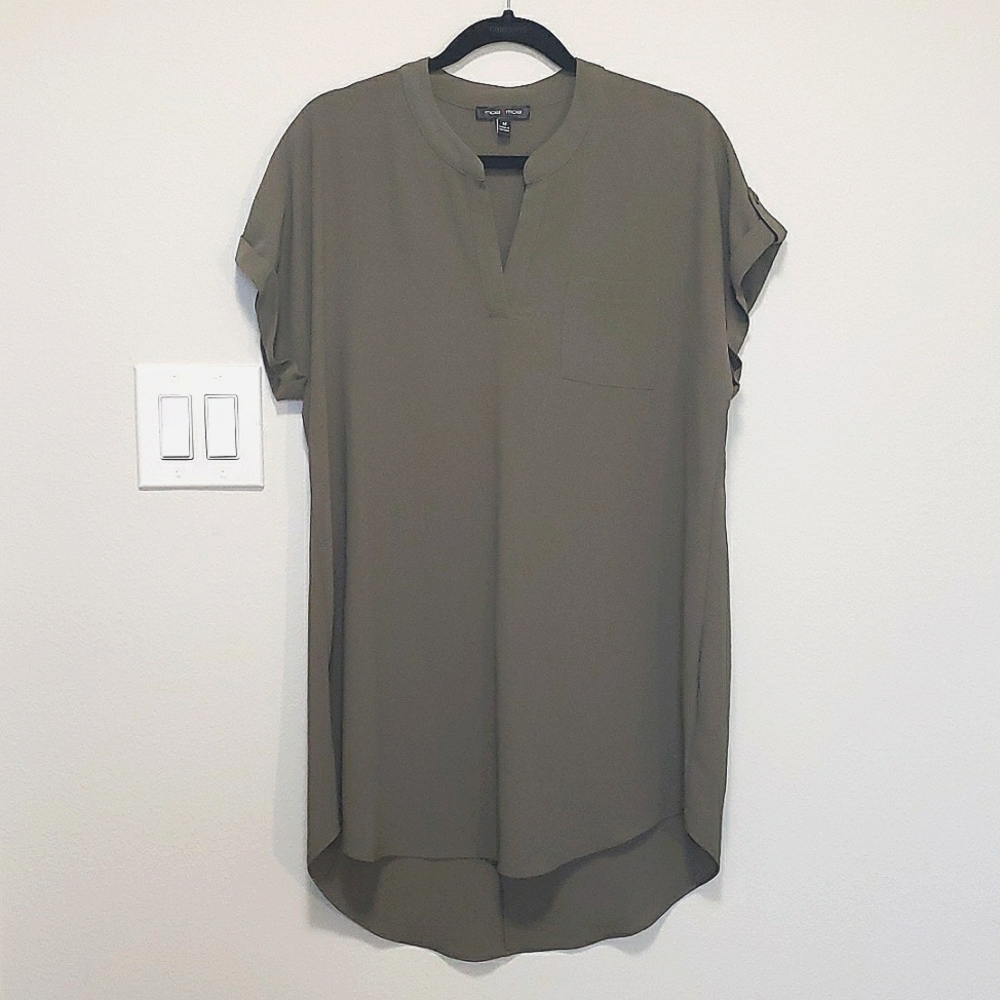 💜 2 FOR $10 💜Army Green Loose Tunic Top